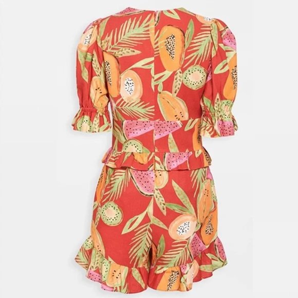 Farm Rio Papaya Romper women’s size small - Picture 4 of 10
